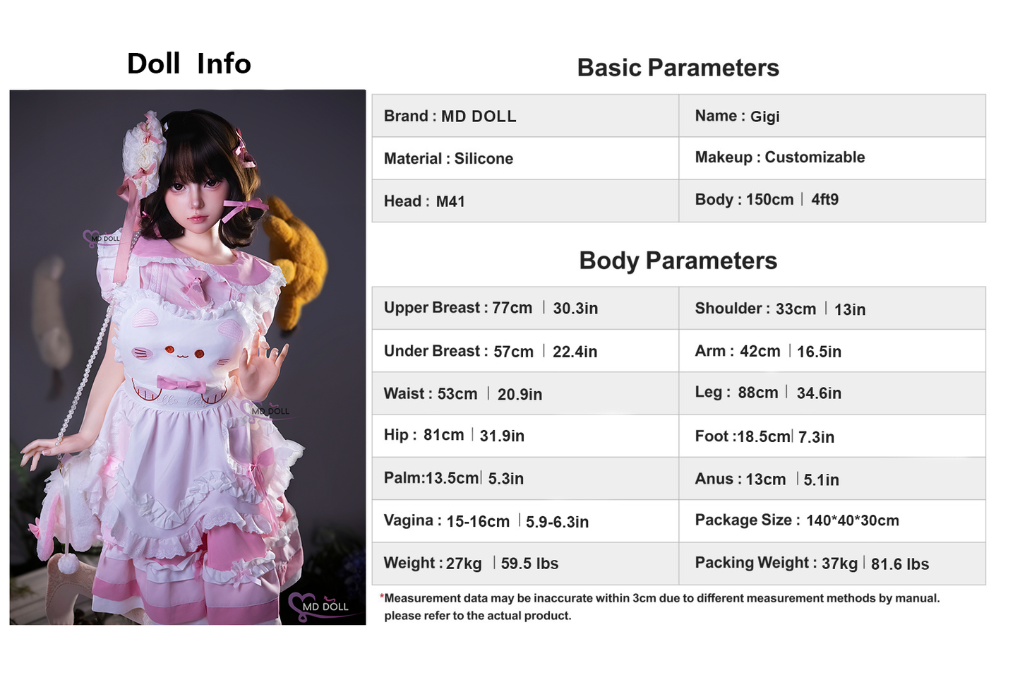 150cm/4ft9 E-cup Silicone Sex Doll – Sofia (US IN STOCK)