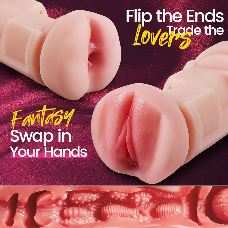 Throb - Fleshy Labia & Anal Tight Experience Dual-End Sucking in One Automatic Male Masturbator