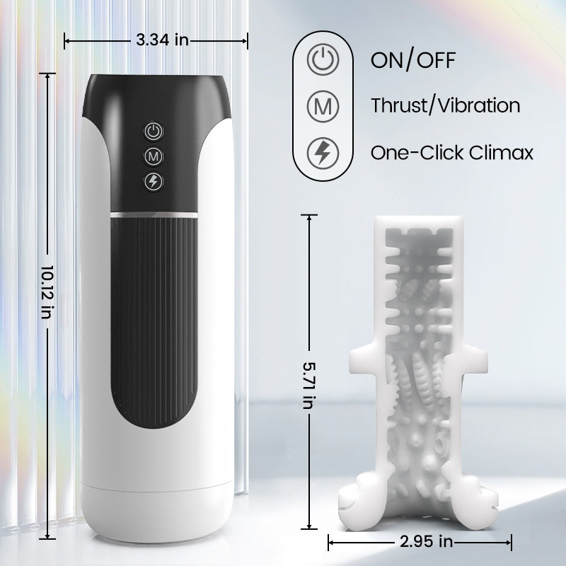 Saith - Free Masturbator 7-Mode Telescoping Vibration with 42°C Heating for Intense Solo Sessions