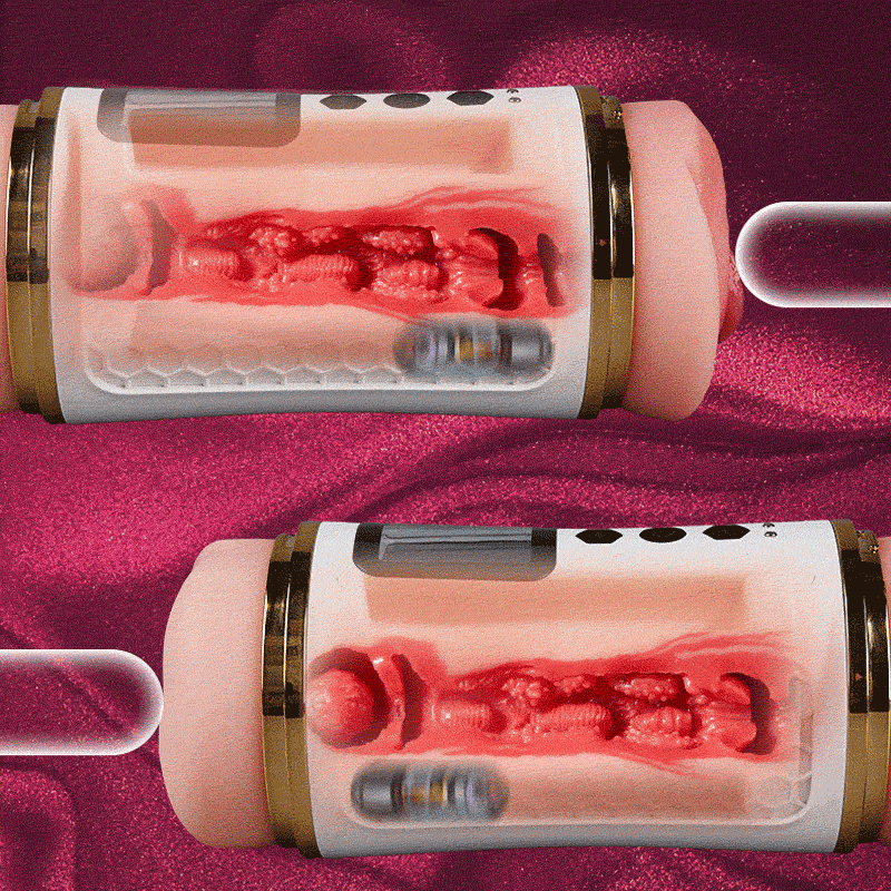 Throb - Fleshy Labia & Anal Tight Experience Dual-End Sucking in One Automatic Male Masturbator