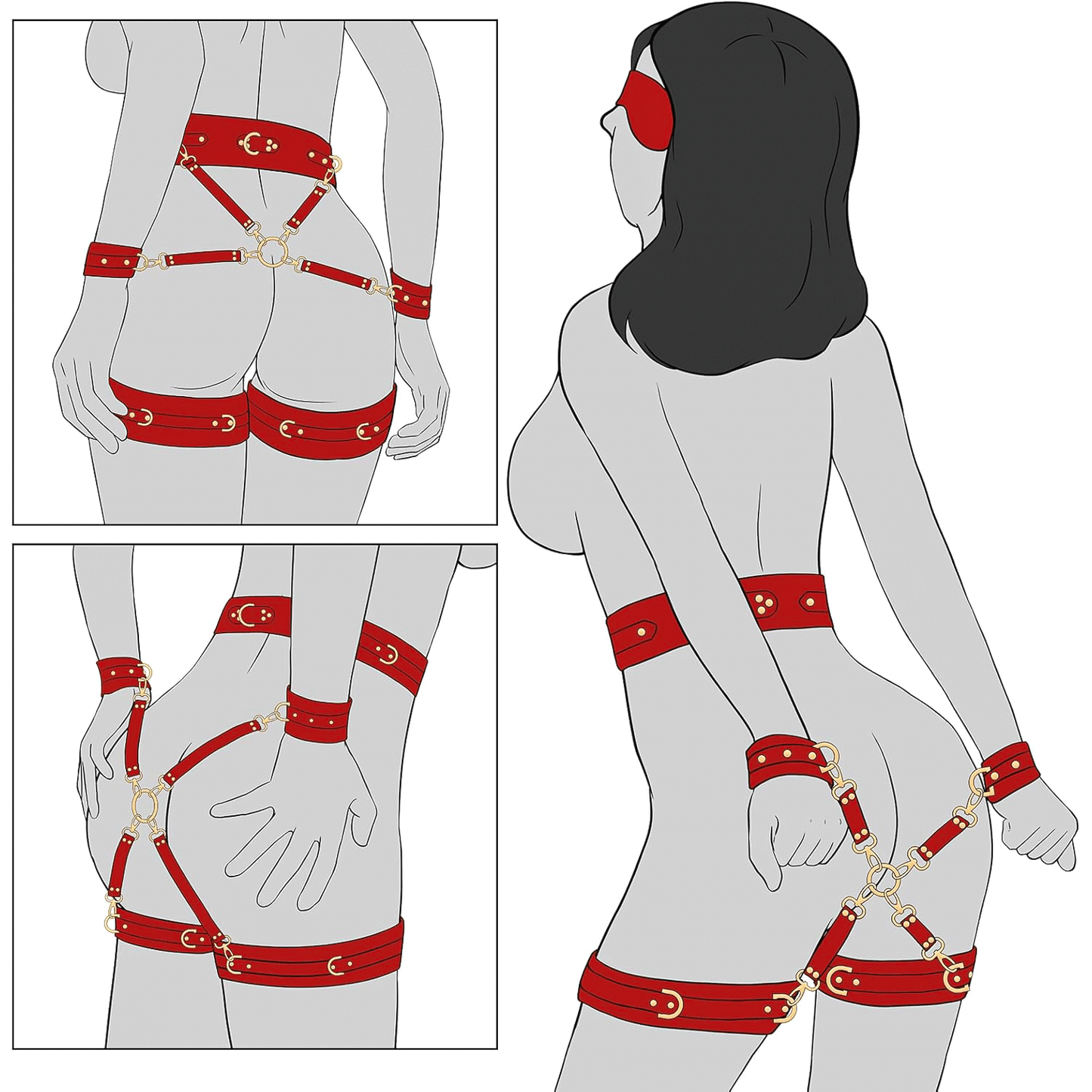 Buyging™ Sex Bondage BDSM Kit Restraints 7PCS Sets