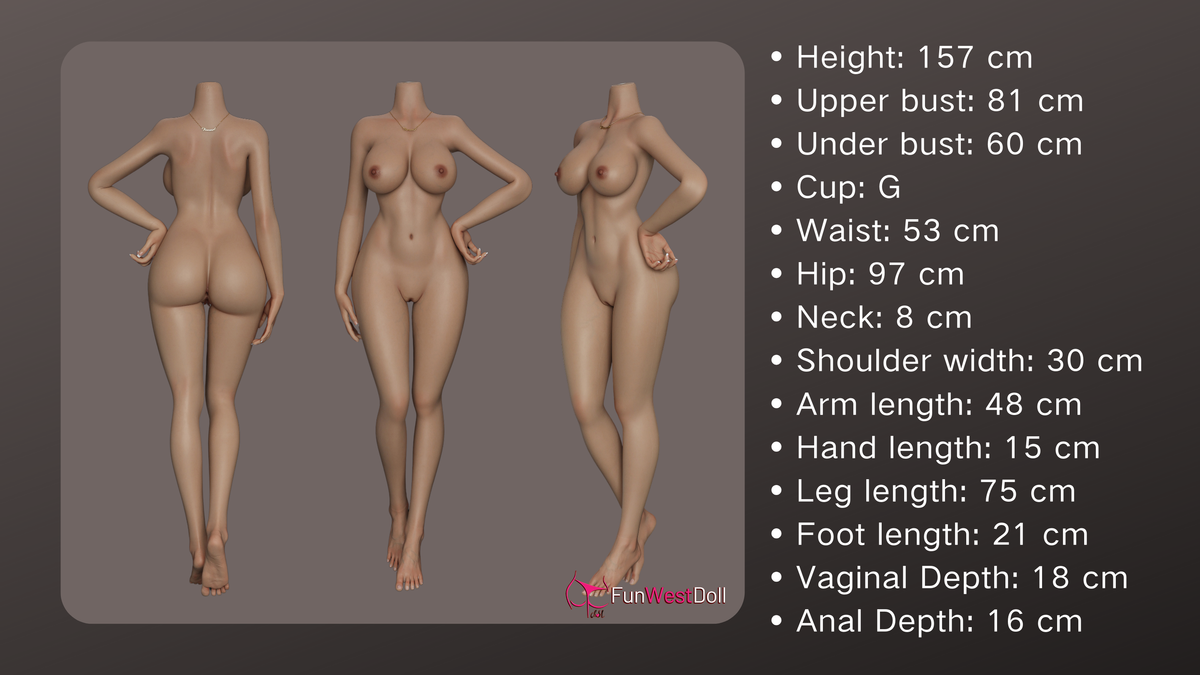 157cm/5ft2 G-cup Silicone Sex Doll – Rose