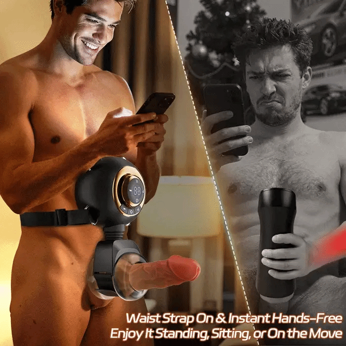 Joysexbox - Wearable Male Masturbator 3-in-1 9 Thrusting Rotating Vibrating Sex Toy for Men Stroker