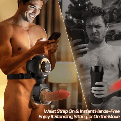 Joysexbox - Wearable Male Masturbator 3-in-1 9 Thrusting Rotating Vibrating Sex Toy for Men Stroker