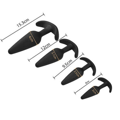 Buyging™ Anal Training Silicone Conical Anal Plugs Set (4 Pieces)